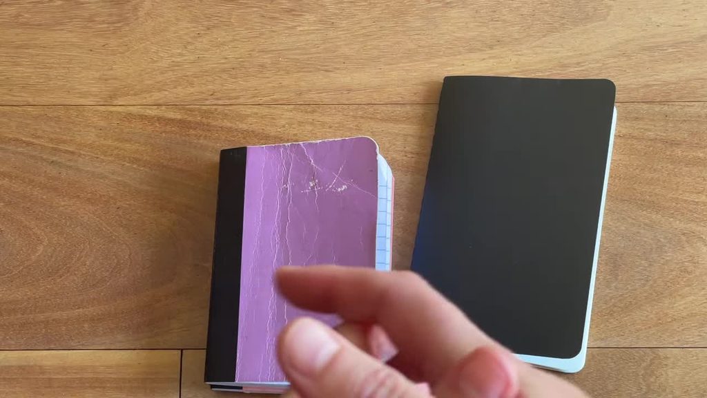Pen+Gear mini composition notebook final overview beside Moleskine Cahier