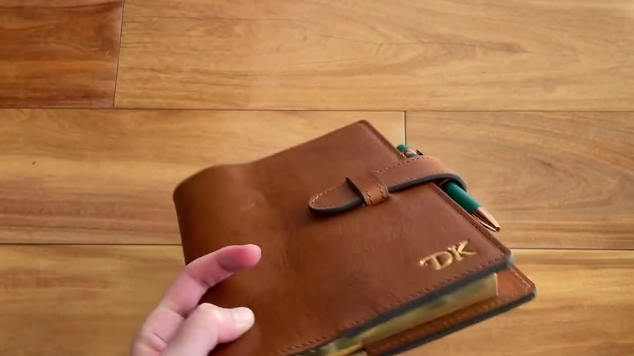 Epica leather journal clasp and gilded refill edge