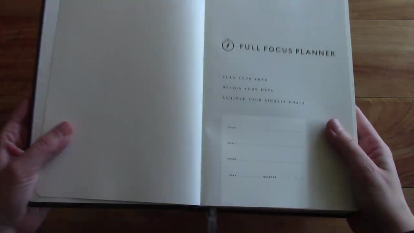 Full Focus Planner title and information page