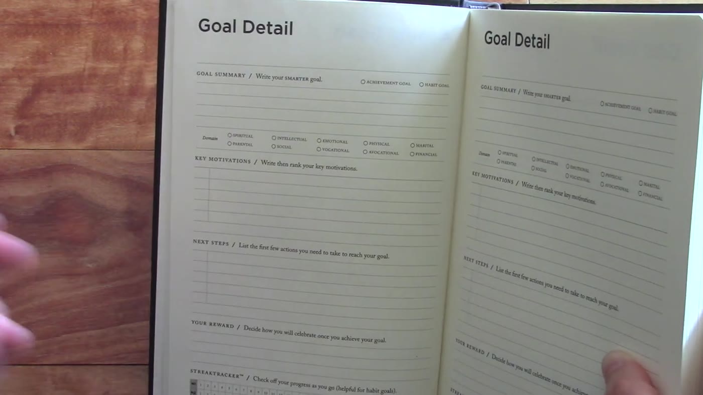 Full Focus Planner goal detail pages