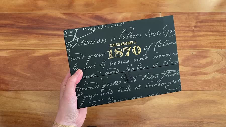Galen Leather 1870 Marbled Notebook Review 1 Galen Leather 1870 notebook packaging box