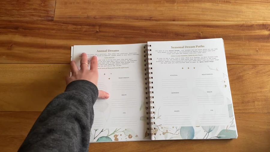 Monthly planning layout inside the JMB Living Journal
