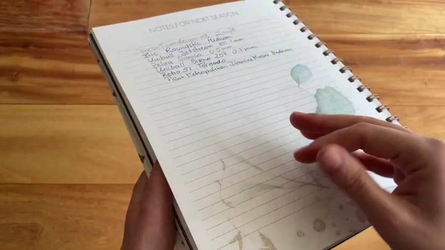 Writing detail and page texture inside the JMB Living Journal