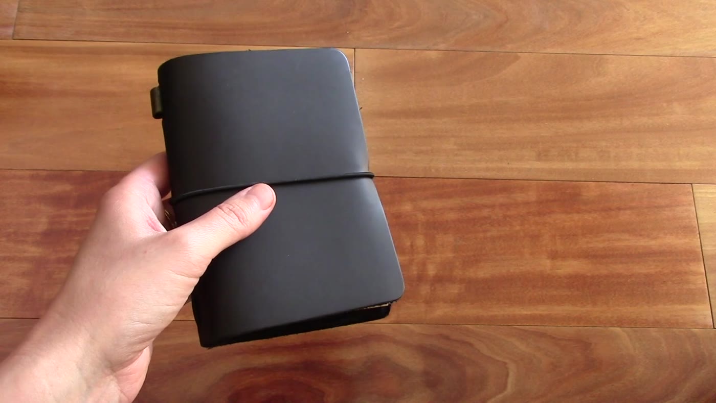 Passport size travel notebook shown during the journal tour