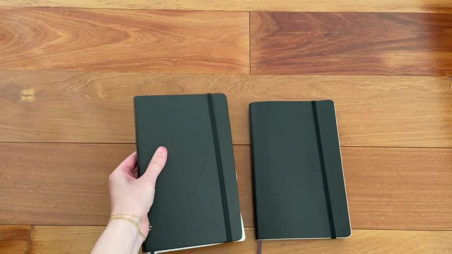 Moleskine daily planner hardcover and softcover side by side