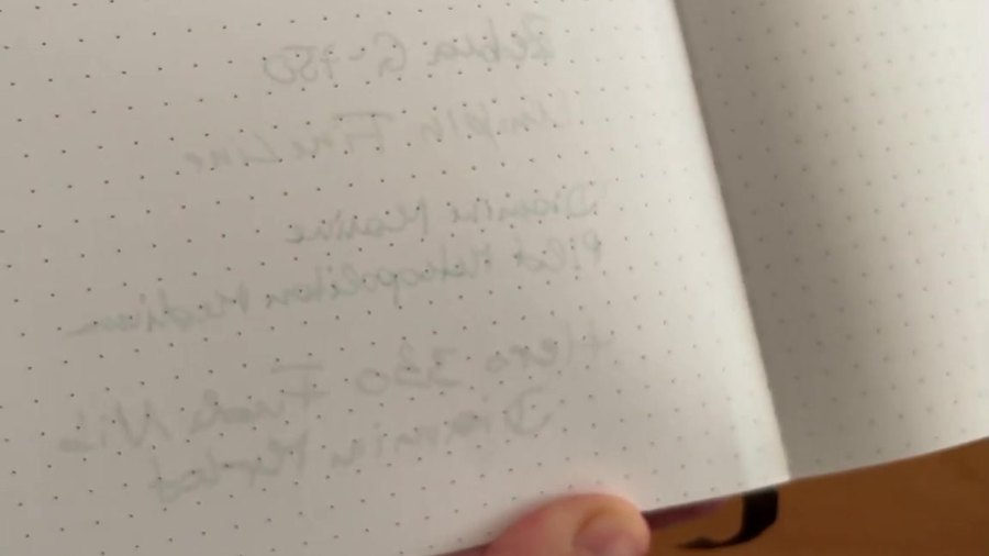 Moonster Dot Grid Refill Review 5 Back side ghosting check on Moonster refill paper