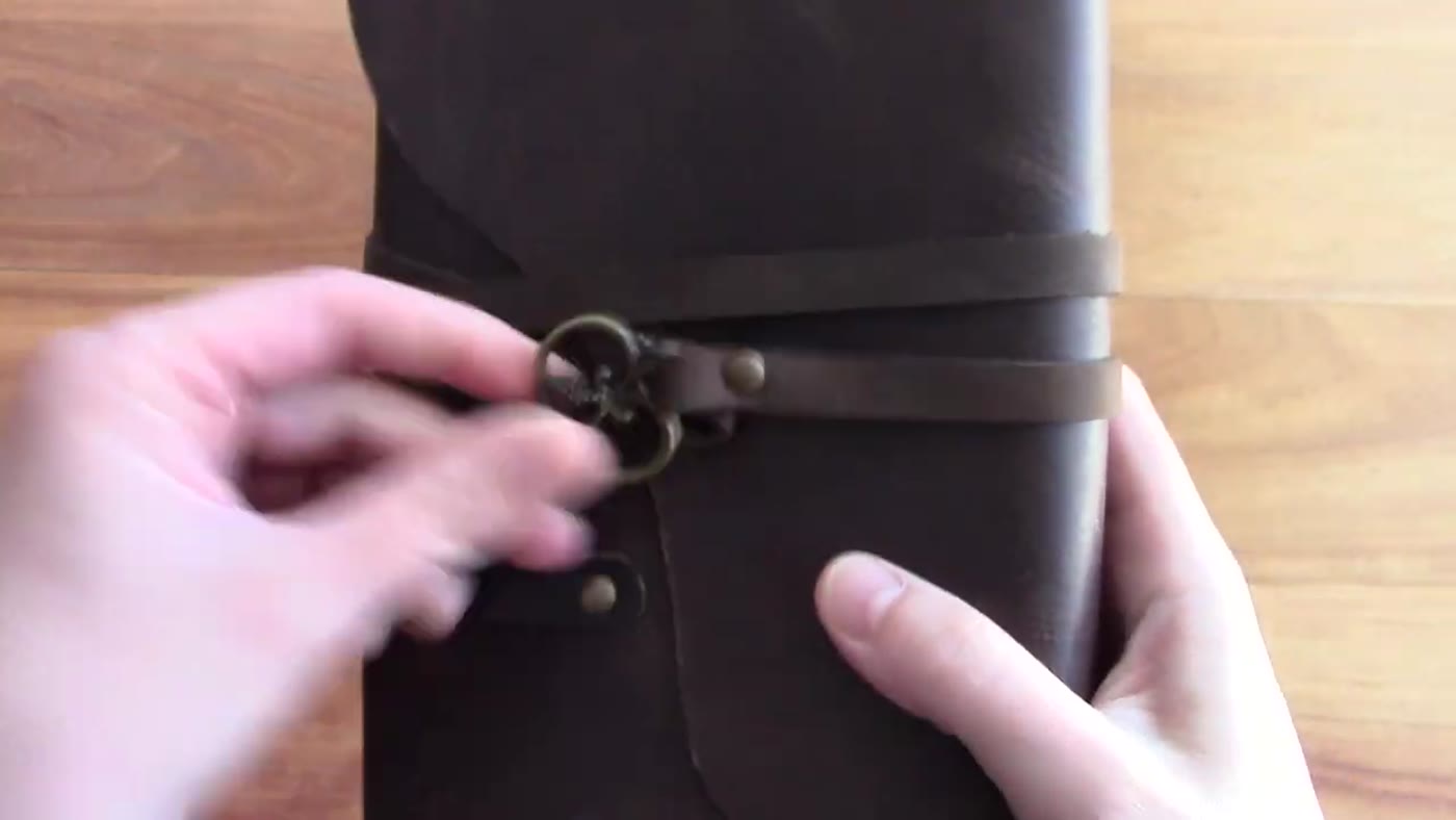 Nomad Crafts leather journal key closure detail