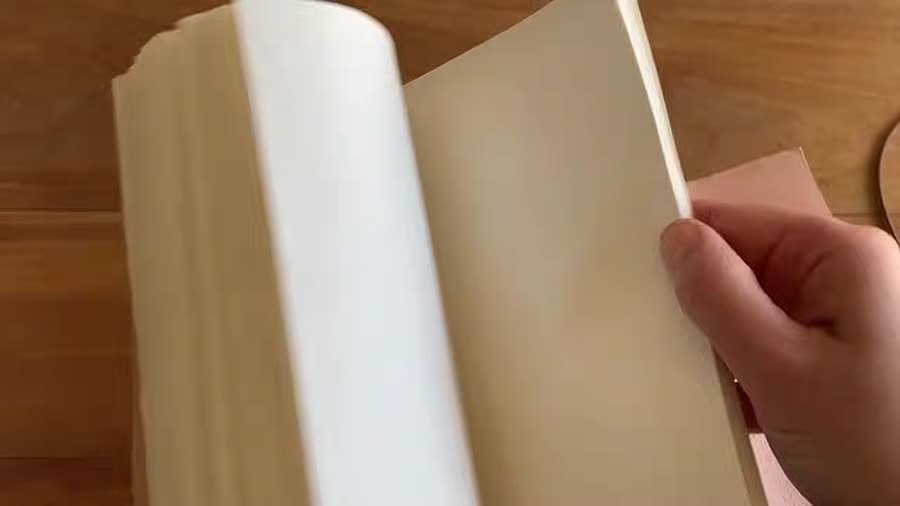 Roll Up Leather Journal Review 3 Stiff cream pages inside the roll-up leather journal