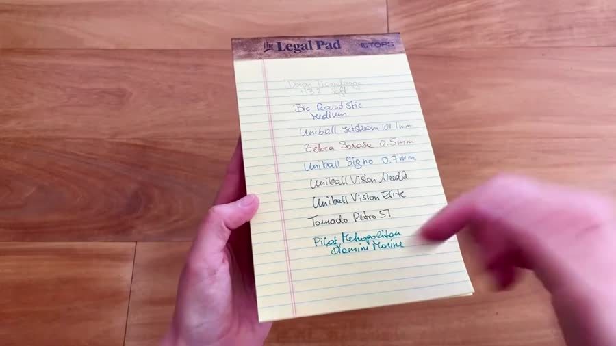 TOPS 5 by 8 legal pad held in hand