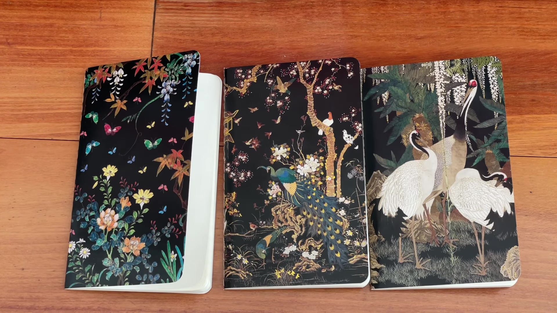 Ashmolean Museum Pocket Notebooks Review 1 Ashmolean Museum Flame Tree pocket notebooks shown as a set of three