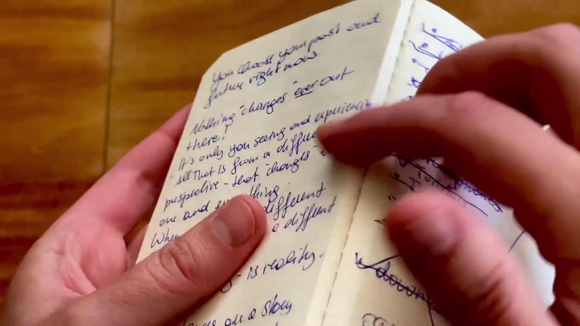 Used pages inside the Baron Fig Apprentice pocket notebook
