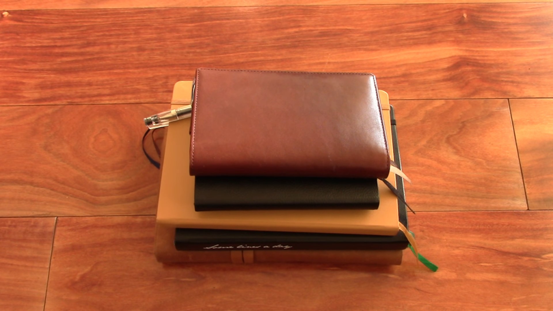 Stack of notebooks currently in use