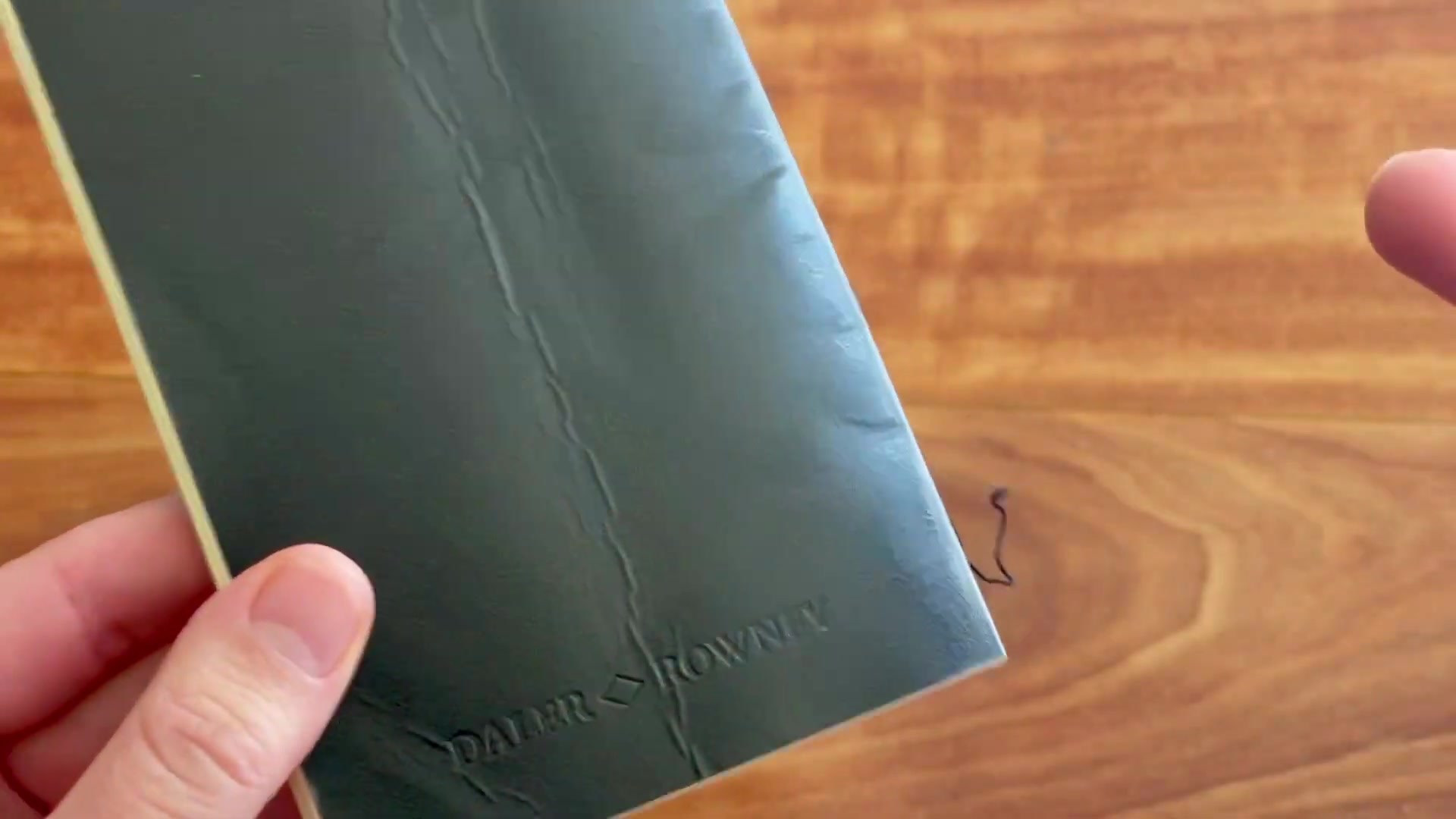 Daler Rowney pocket notebook cover showing creases and scuffs after use