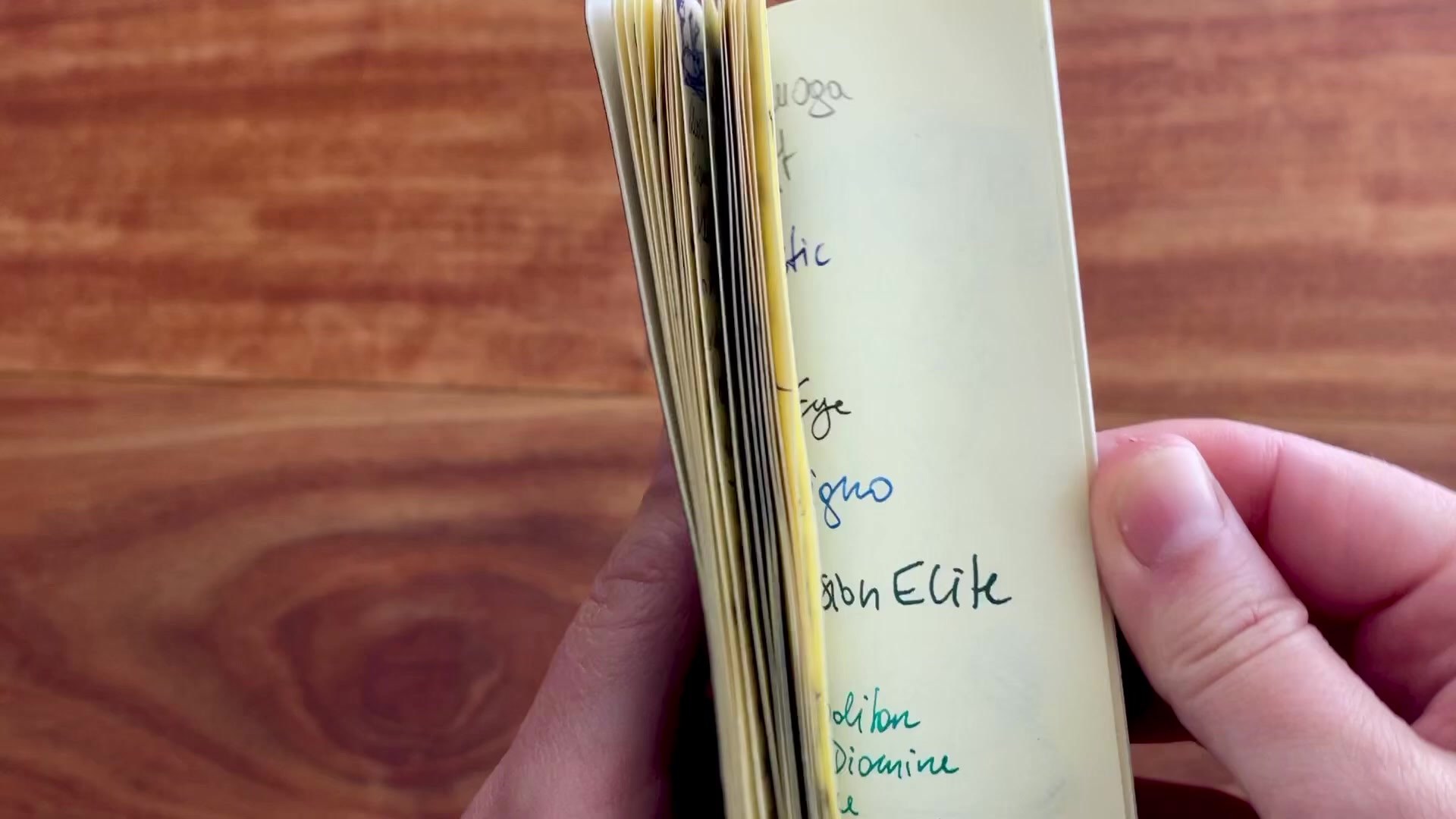 Used Daler Rowney pocket notebook page block with written pages