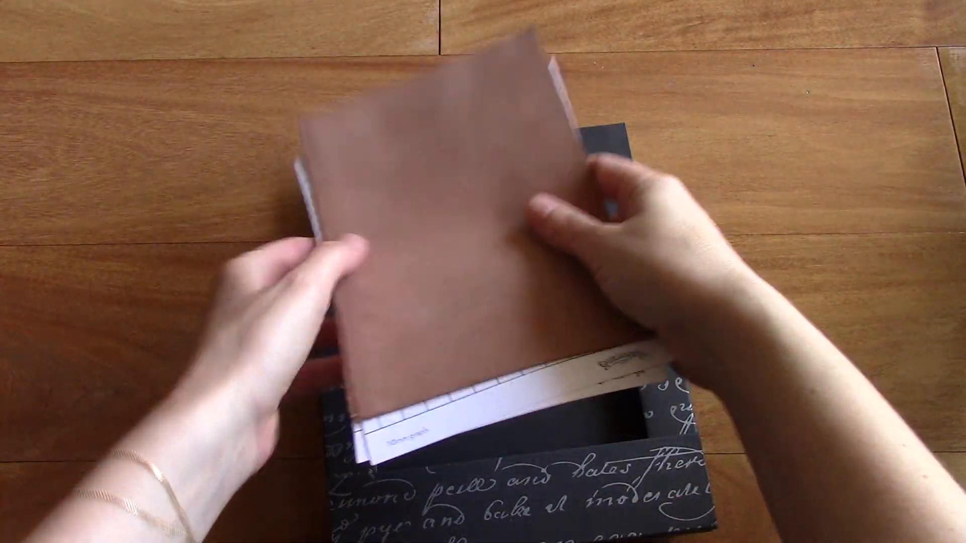 Line guide and size inserts beside Galen Leather notebooks