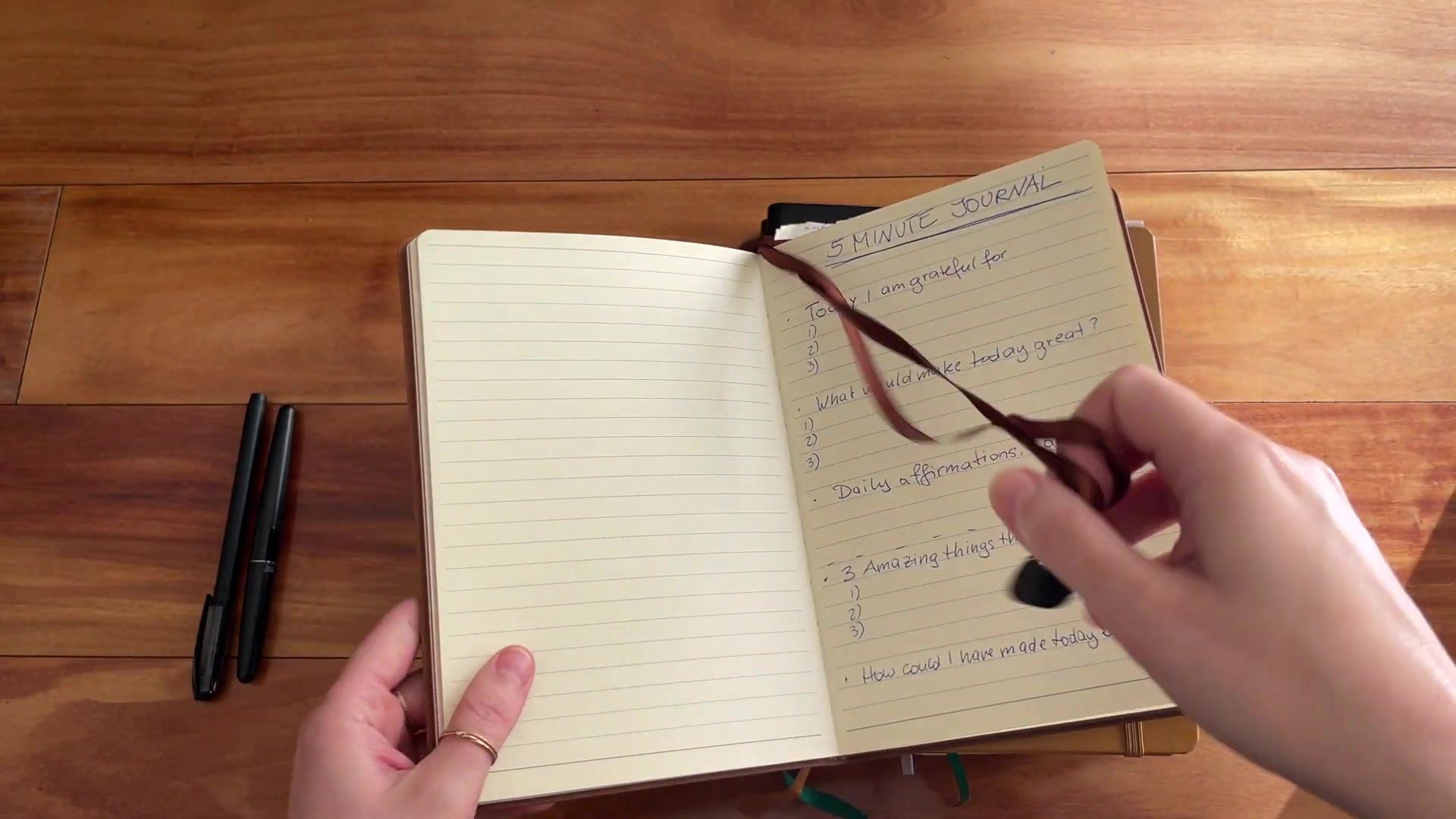 How to Start Journaling: Beginner’s Guide 5 A handwritten journal page showing simple beginner entries