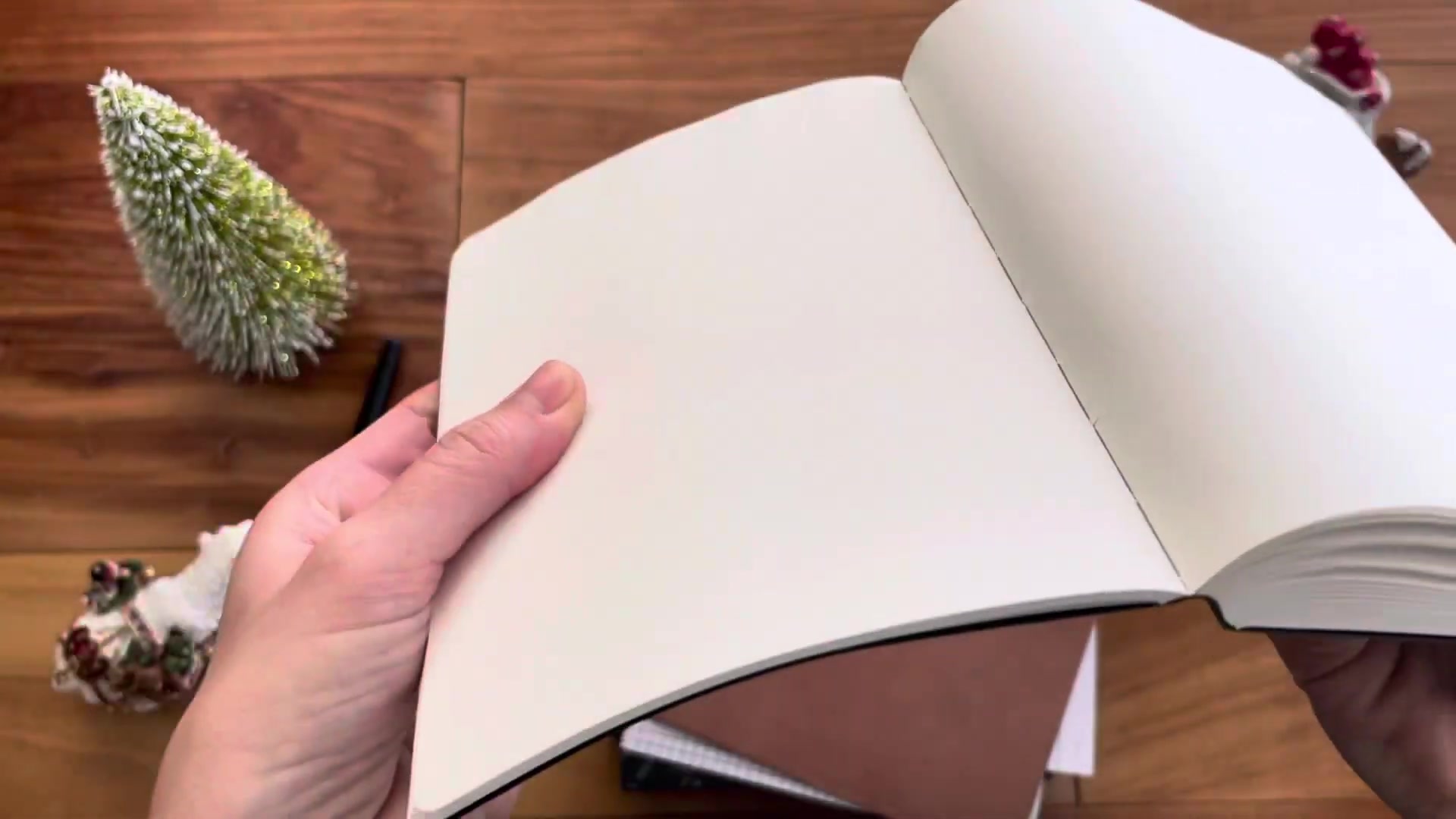 Personalized Papier notebook opened to lined pages