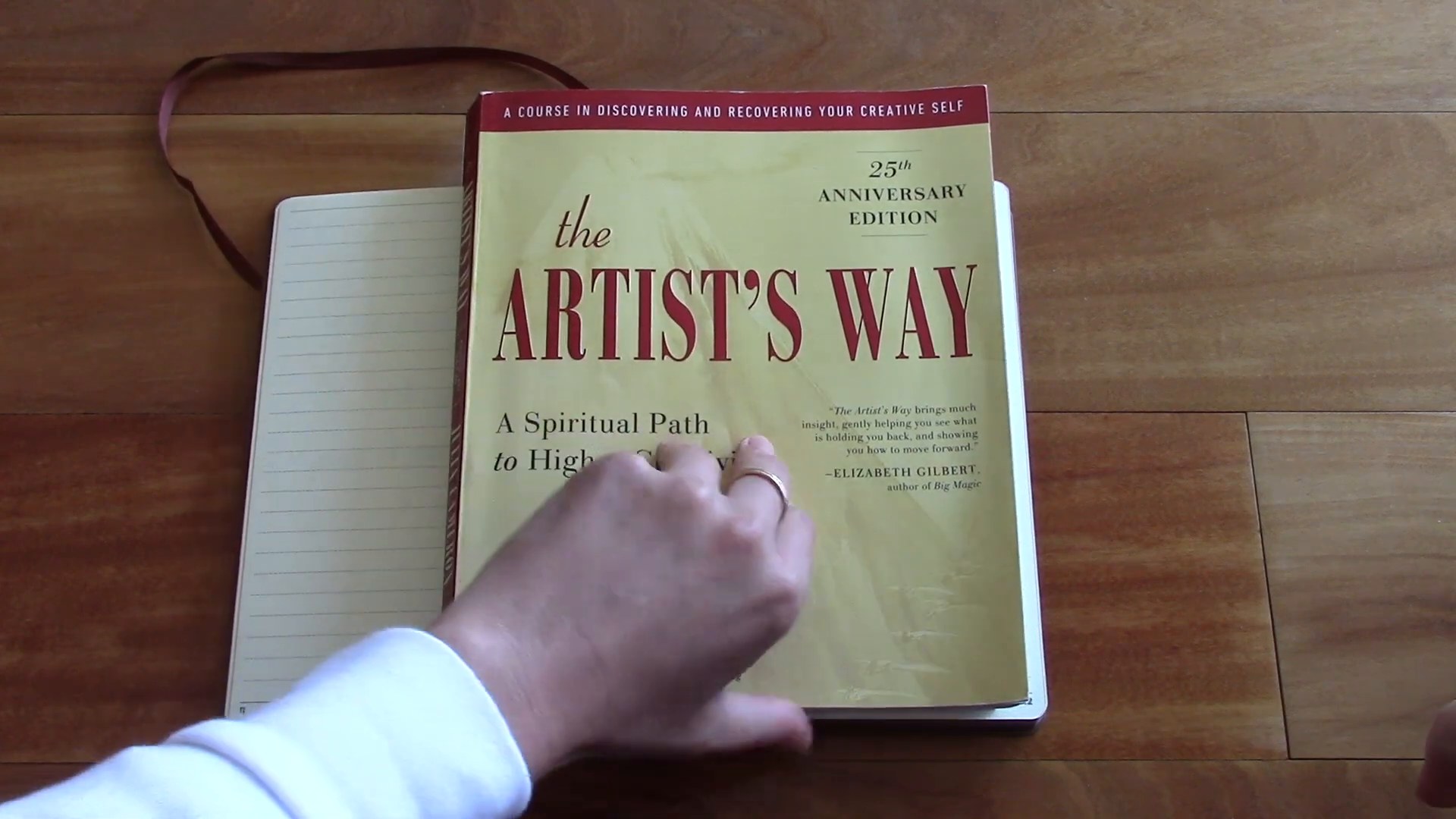 The Artist’s Way book shown during the journaling Q&A