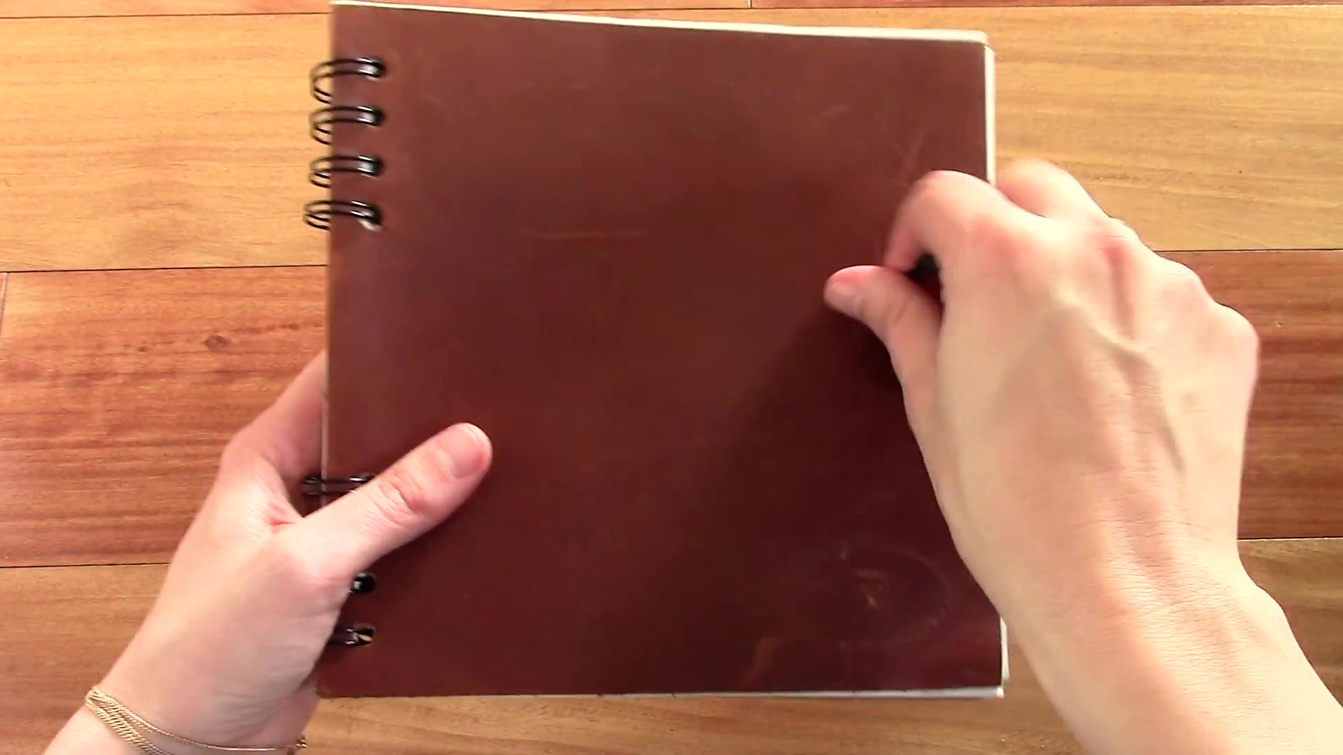 Leather Notebook 11 Leather notebook wrap tie closure