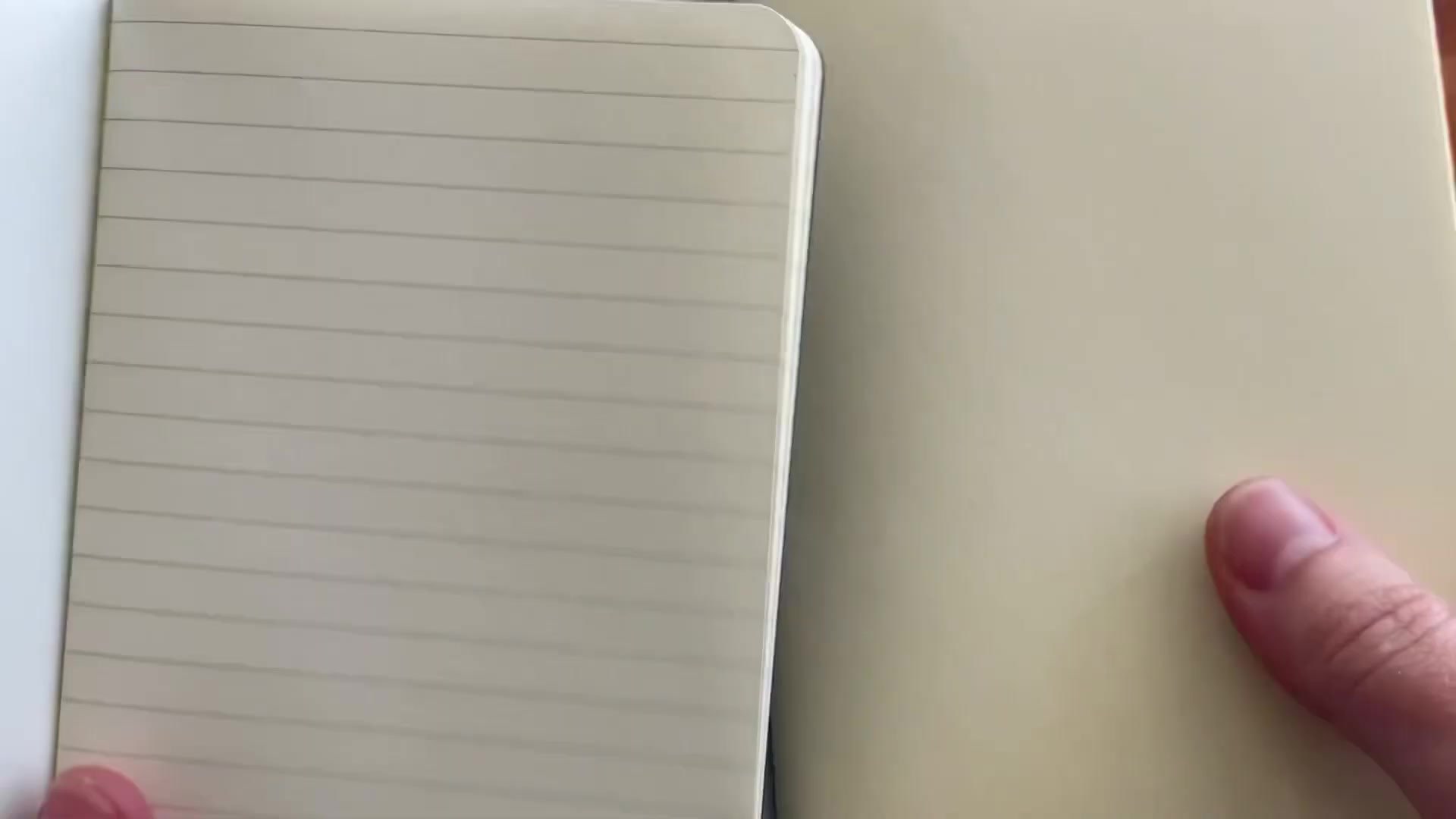 Moleskine vs Daler Rowney Pocket Notebook Comparison 4 Close comparison of Moleskine lined pages and Daler Rowney blank pages
