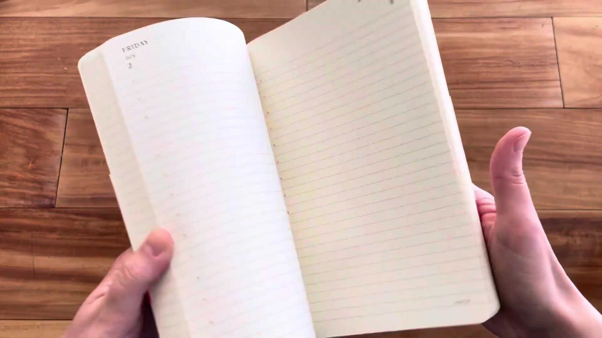 Moleskine Daily Planner Soft Cover Review 2 Moleskine daily planner notes pages opened flat