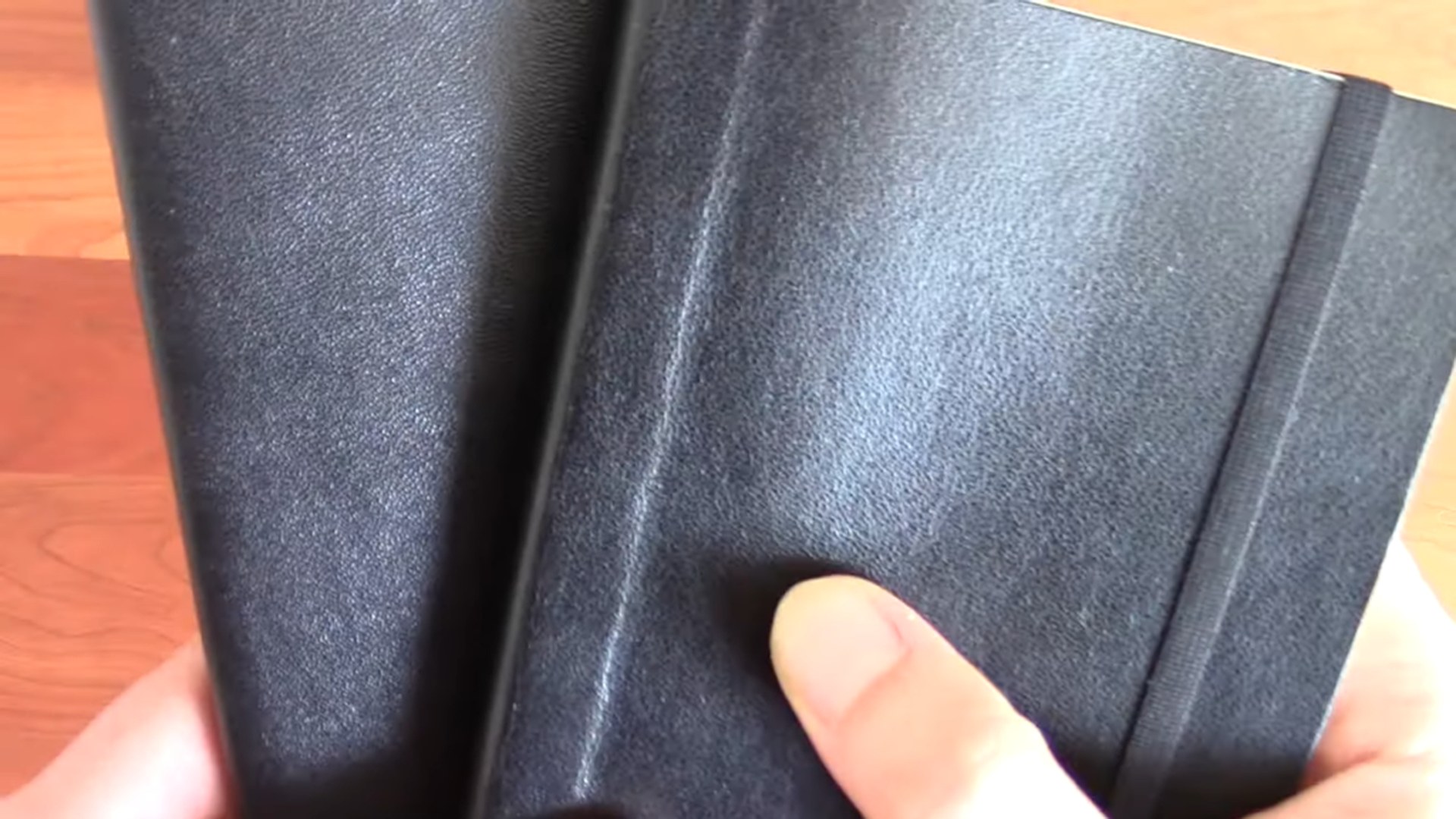 Moleskine vs Leuchtturm 1917 Durability Test 13 Closeup of notebook cover material during durability intro