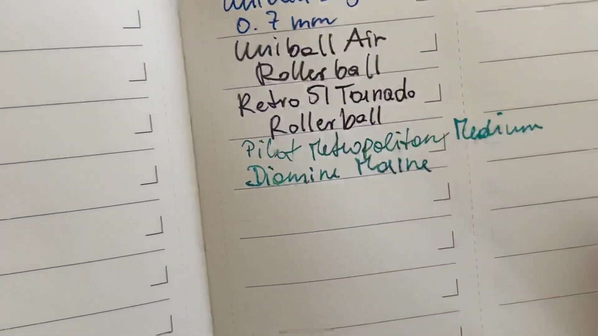 Moleskine Pro Project Planner pen test showing ghosting and bleed-through