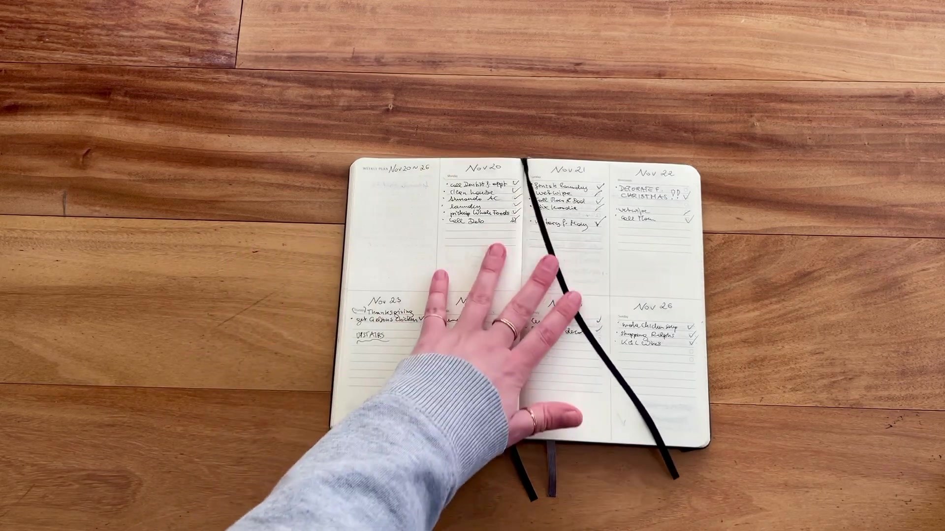 Used weekly layout inside the Moleskine Pro Project Planner