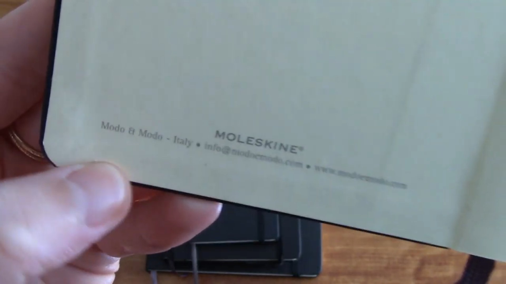 Close-up of Moleskine paper and page texture