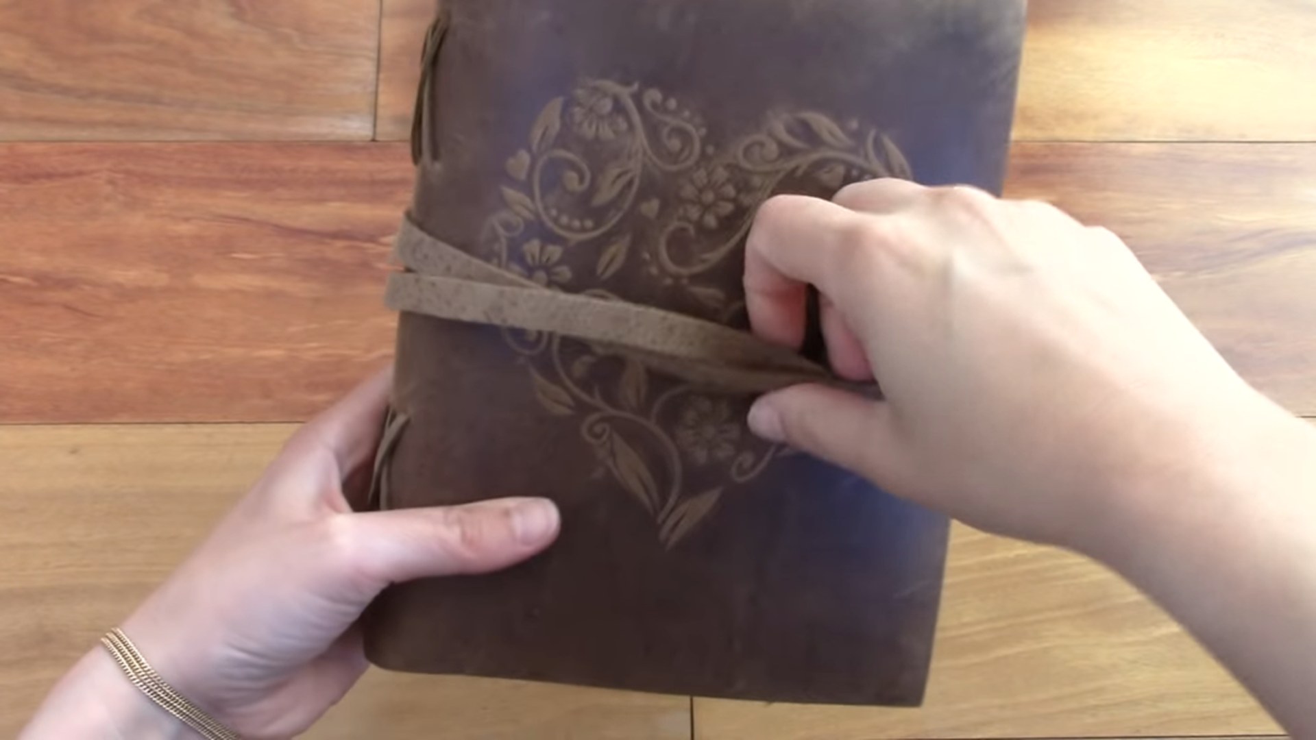Moonster Heart Journal leather detail